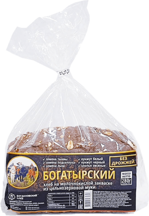 Хлеб "Богатырский" бездрожжевой 280г (в упаковке)