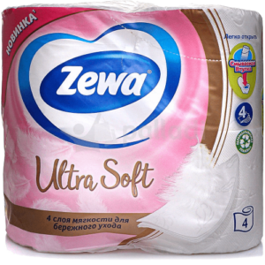 Туалетная бумага Zewa Ultra Soft 4сл, 4рул